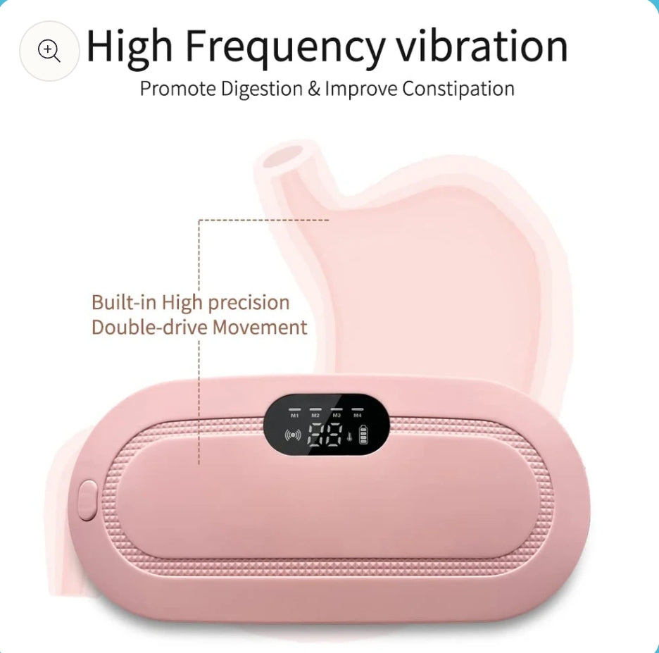 Portable Heating Pad for Period Cramp Relief, 4 Vibration Modes, 3 Heat Settings with LED Display